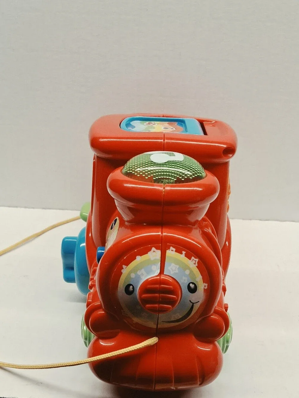 Red Pull-Along Animal Train Toy with Interactive Shapes